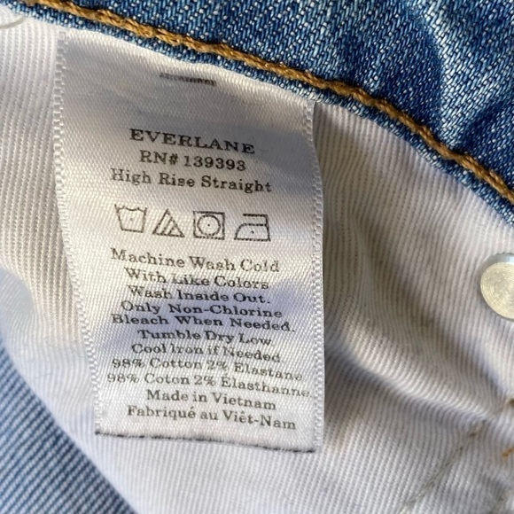 Everlane High Rise Straight Light Blue Denim 25-26 Regular - Picture 5 of 12
